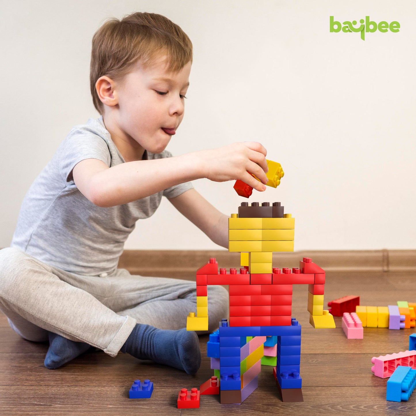 BAYBEE 3 in 1 Town of Stacking House DIY Plastic Building Blocks Toys for Kids (278 Pcs) BAYBEE