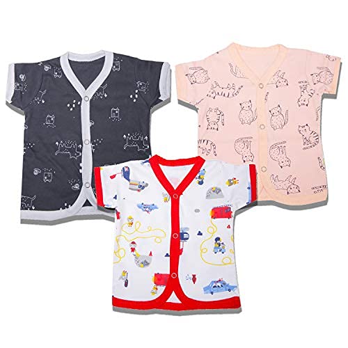 Baybee Pack of 6 Cotton Baby Unisex Regular Fit Clothing Set Baby Top Jablas 0-3 Months BAYBEE