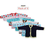 Baybee Pack of 6 Cotton Baby Unisex Regular Fit Clothing Set -Baby Top Jablas 3-6 Months