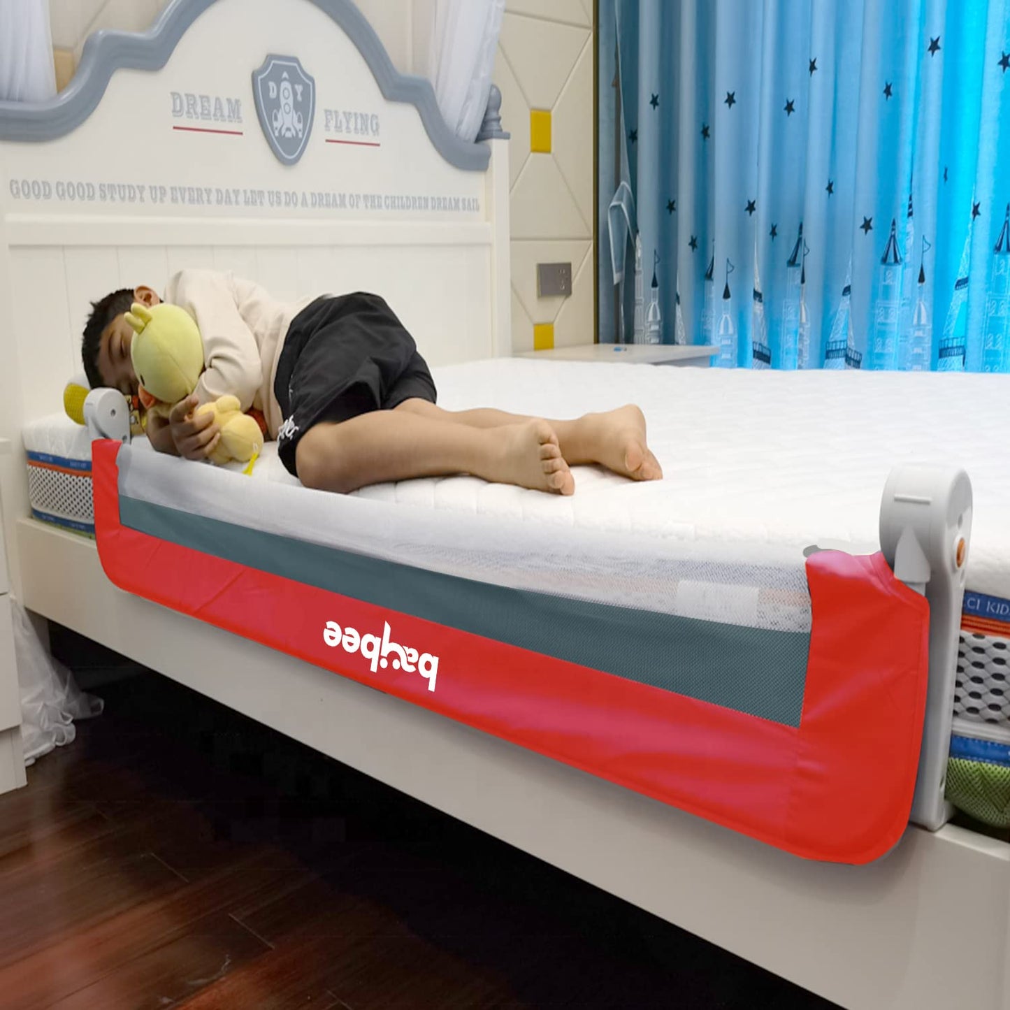 Baybee Bed Rail Guard Height Adjustable Barrier for Baby - 180 x 42 cm BAYBEE