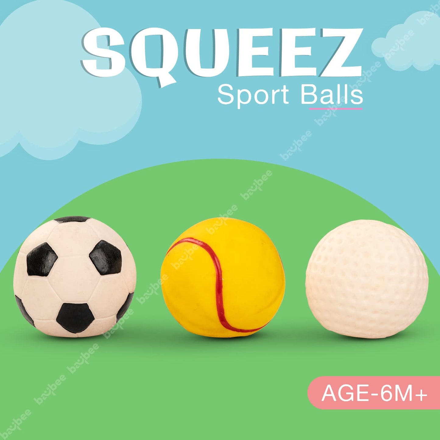 BAYBEE Mini Sports Squeeze Soft Rubber Balls for Toddlers & Kids BAYBEE