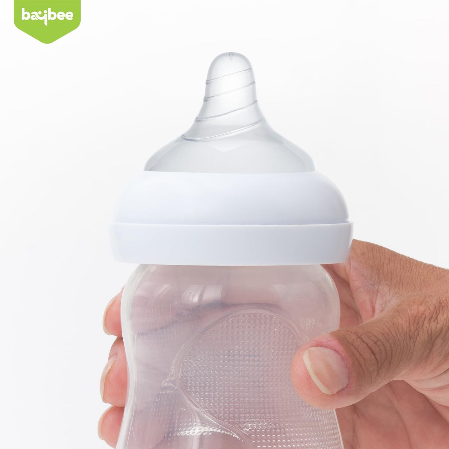 Baybee Wide Neck Baby Bottle Silicone Nipple Natural Flow Rate Feeding Teat (Medium) Baybee India