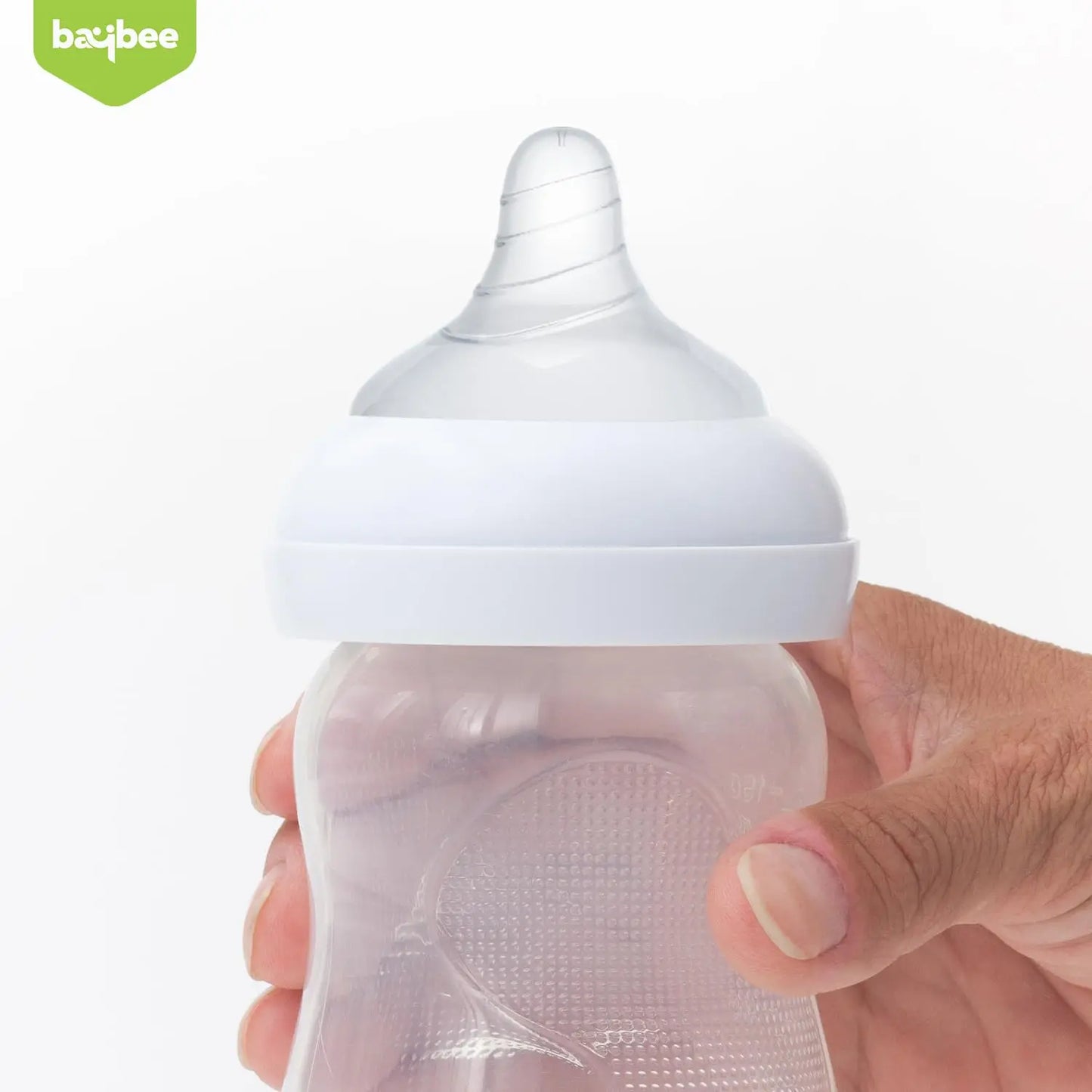 Baybee Wide Neck Baby Bottle Silicone Nipple Natural Flow Rate Feeding Teat (Medium) Baybee India