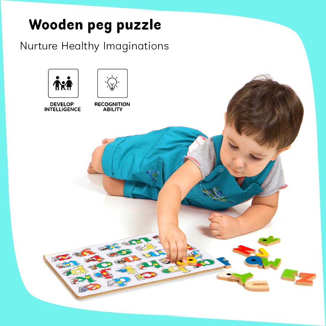Baybee Wooden A to Z Alphabet Puzzle Board with Knobs BAYBEE