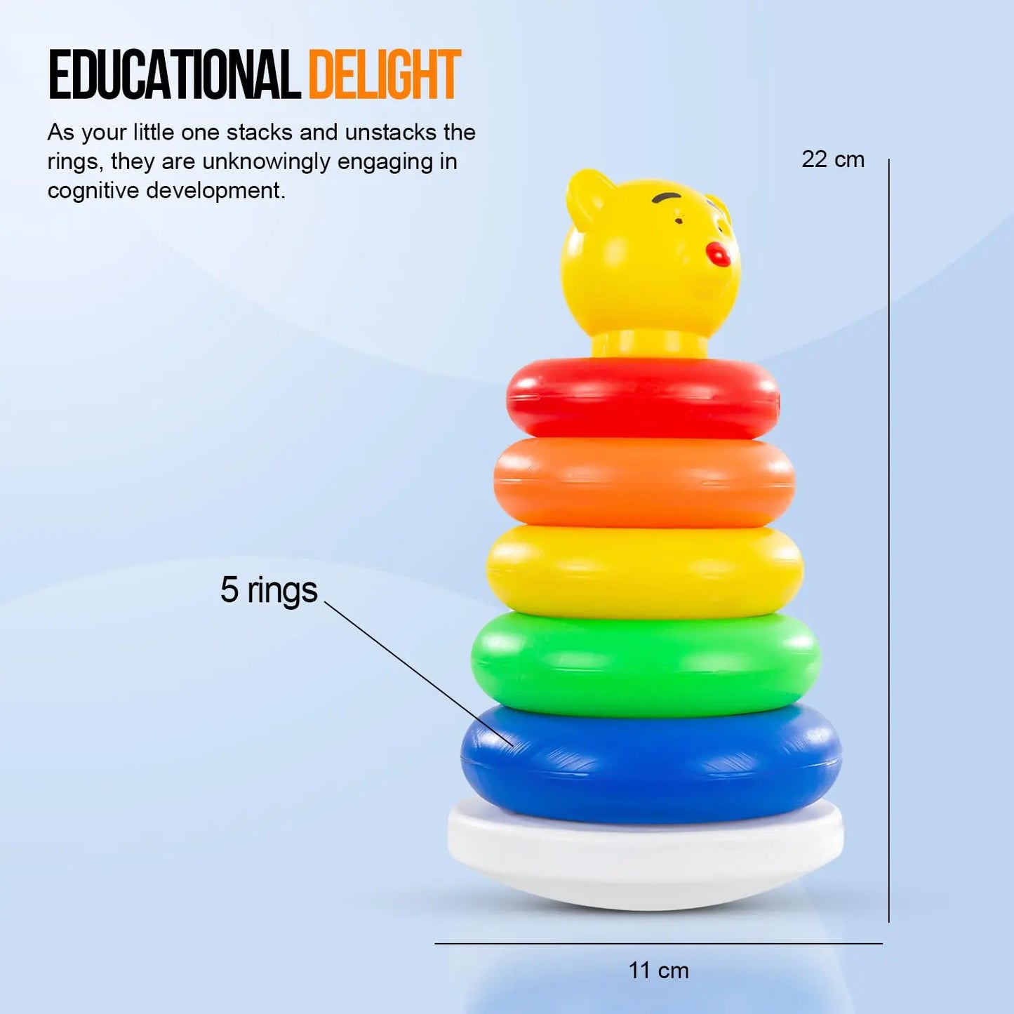 Baybee Plastic Teddy Stacking & Sorting Rings Toys Baybee