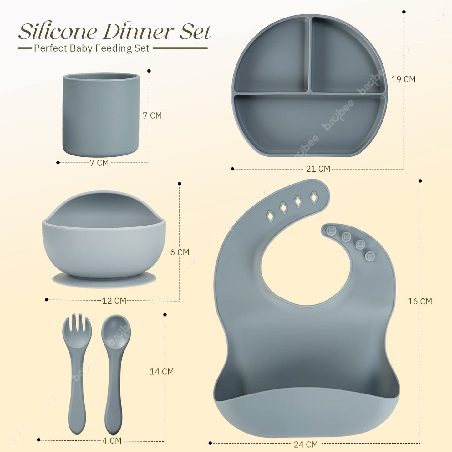 TinyTummy Silicone Baby Feeding Set Tableware Kit for Kids