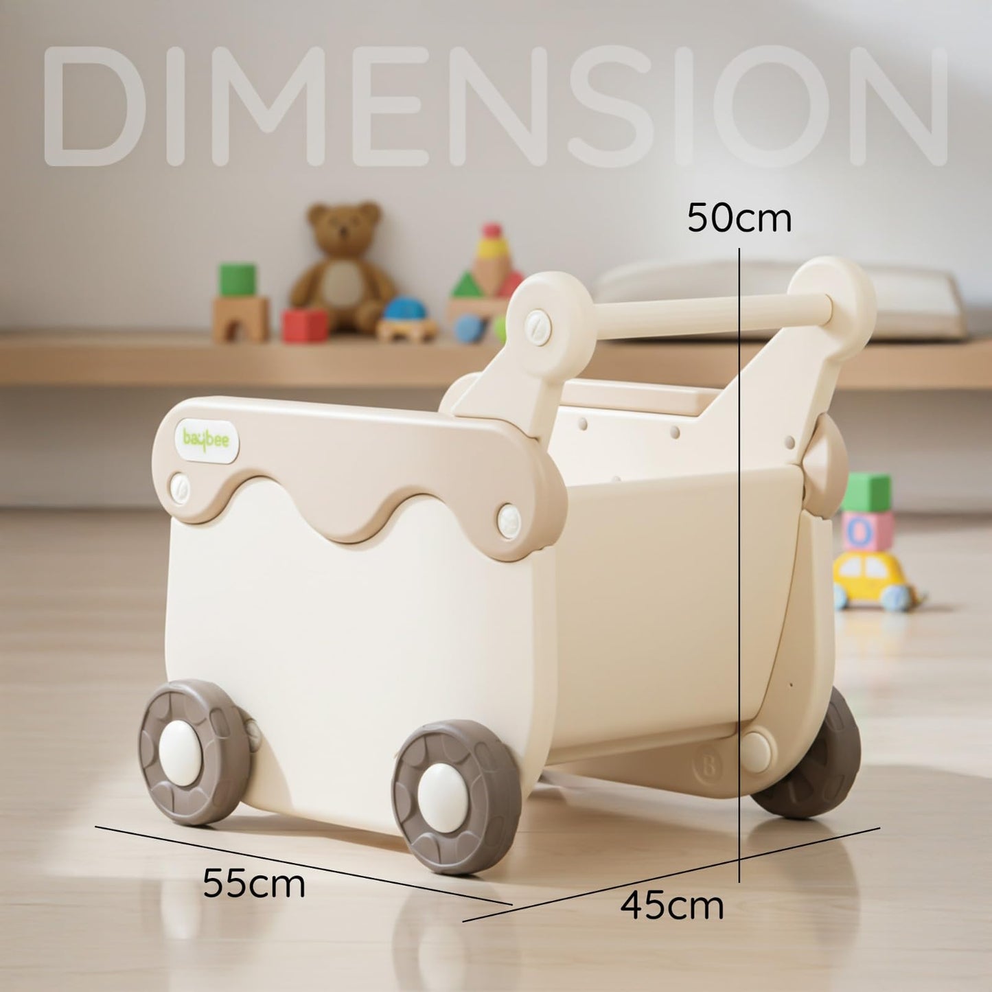 Baybee 2-in-1 Baby Shopping Cart Ergonomic Push Walker to Prevent Bow Legs Baybee India