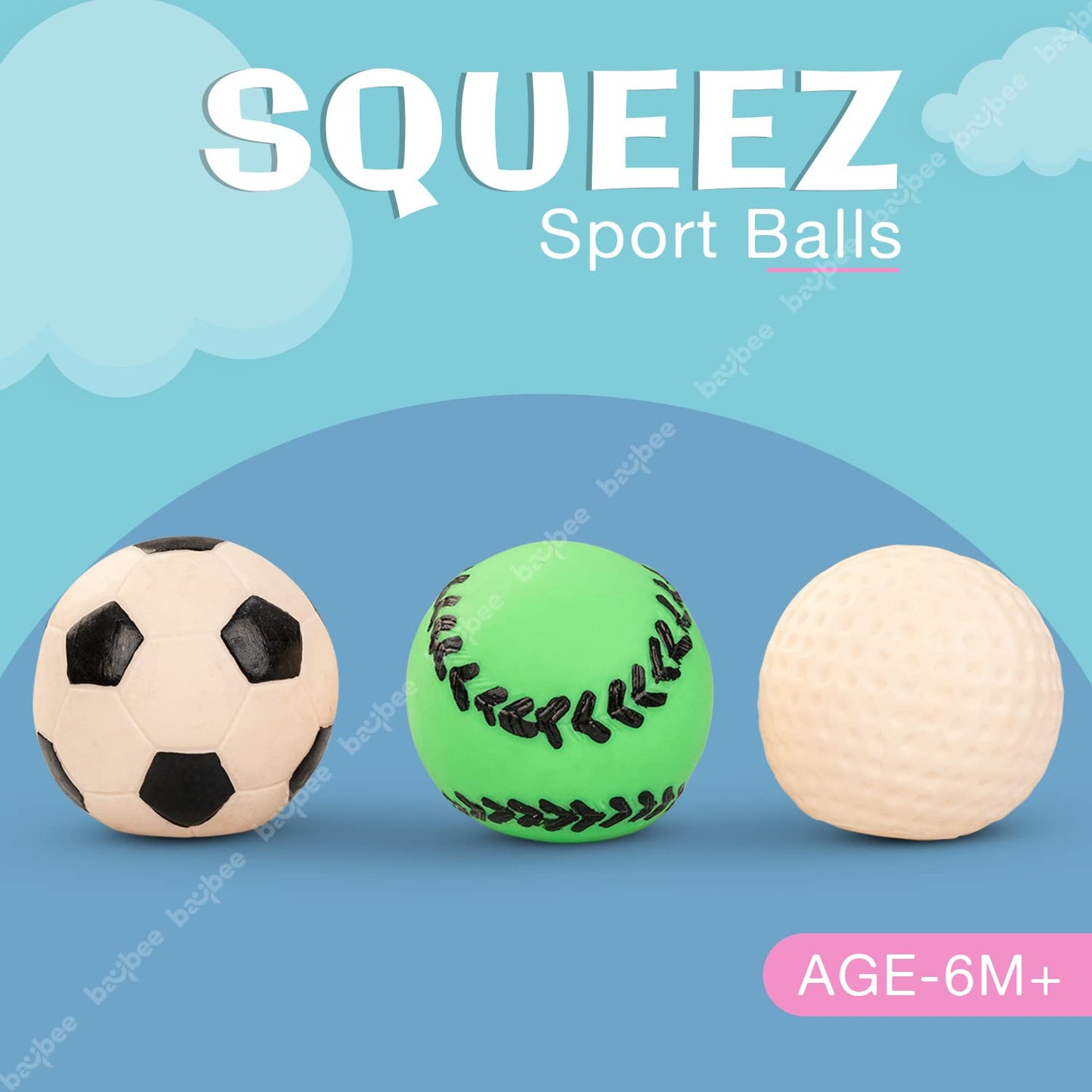 BAYBEE Mini Sports Squeeze Soft Rubber  Balls for Toddlers & Kids