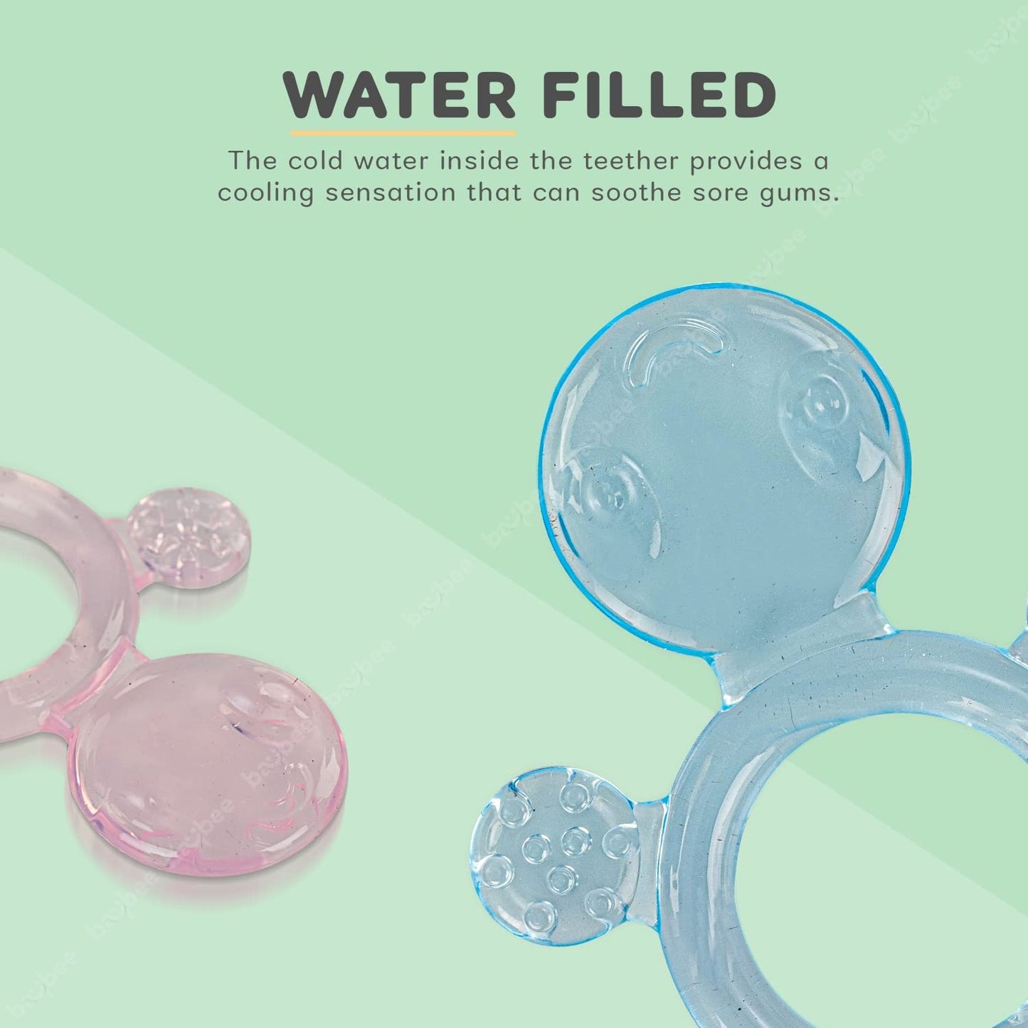 Baybee Natural Silicon Teether for Babies Non-Toxic Food Grade & BPA-Free (Pack of 2) Baybee India