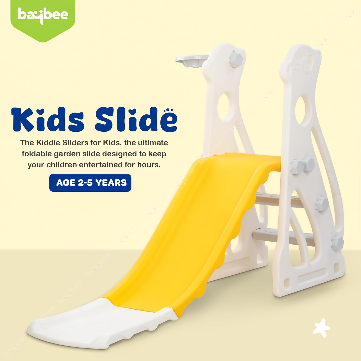 Baybee 2 in 1 Penguin Sliders for Kids, Foldable Garden Kids Slider with Basketball Hook BAYBEE