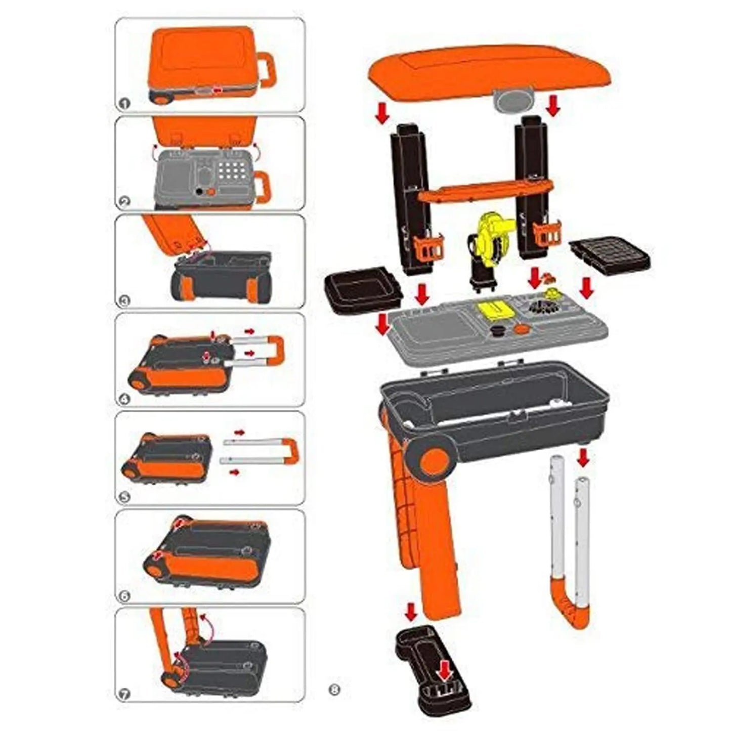 Baybee 3 in 1 Tool Set Kit Toys for Kids Pretend Play, Trolley Toy BAYBEE