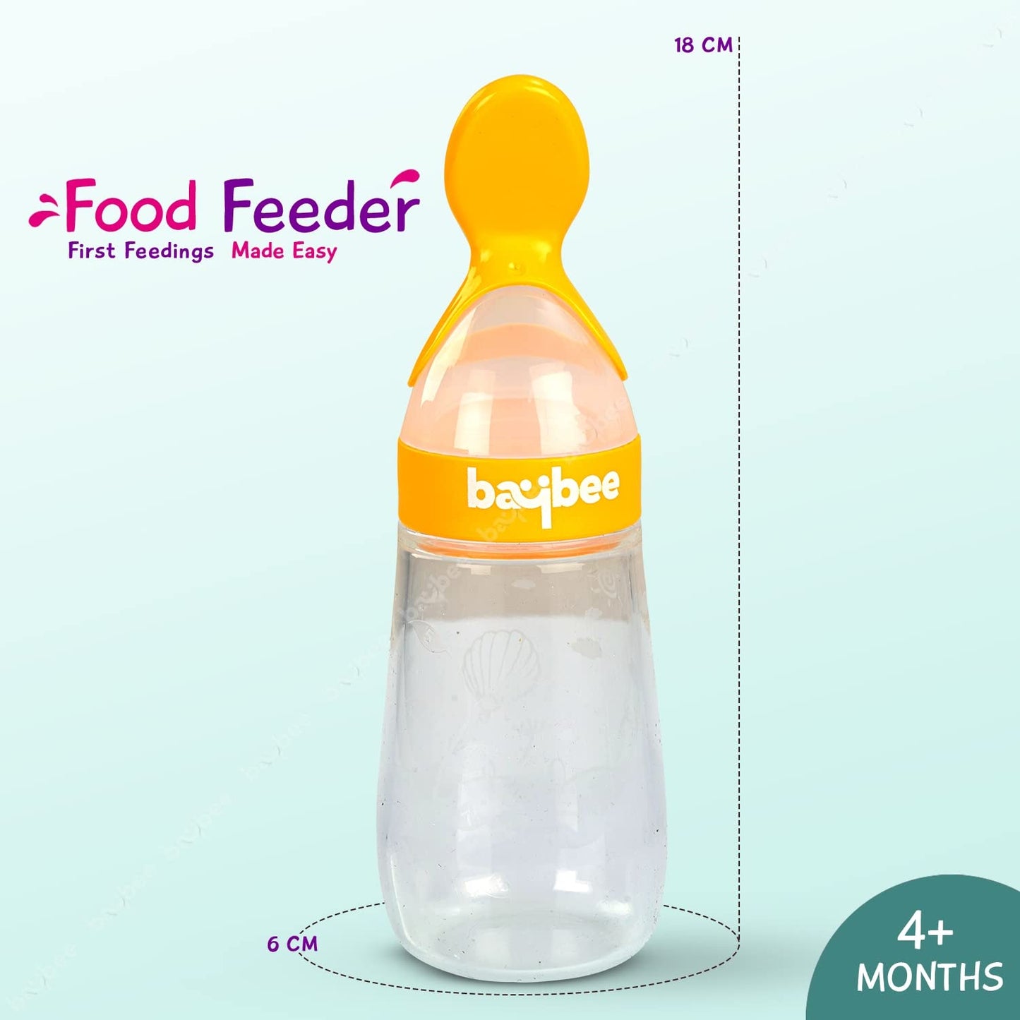 Baybee Silicone Food Squeeze Feeder Anti-Colic & BPA Free with Spoon for Infants Baybee India
