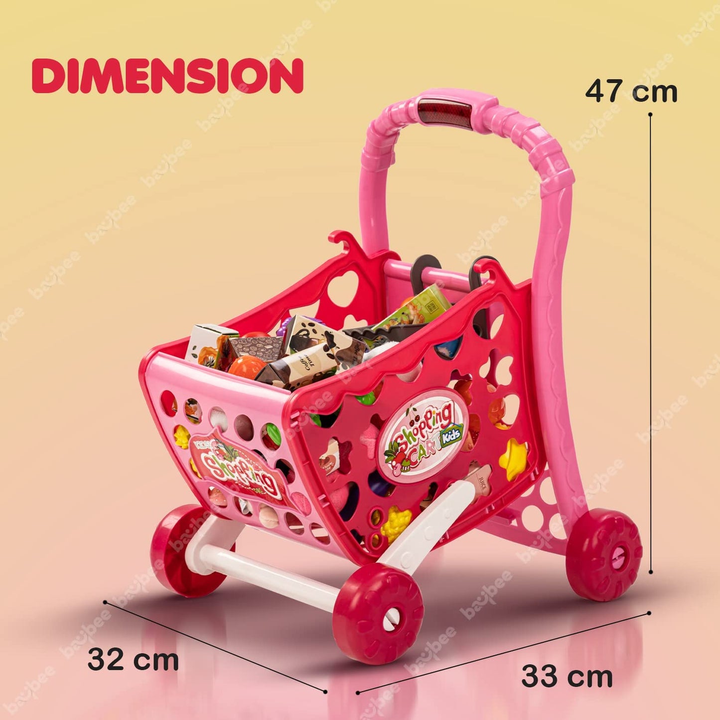 Baybee 3 in1 Supermarket Shopping Cart for Kids with Sound, Light BAYBEE