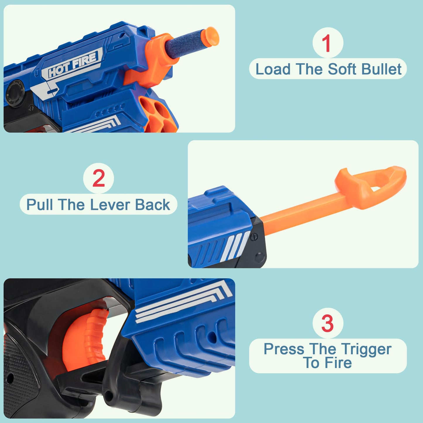 Baybee Funbee Musical Gun Toys for Kids, Toy Gun with Moving Gears, Music & Led Light (Foam Gun) BAYBEE