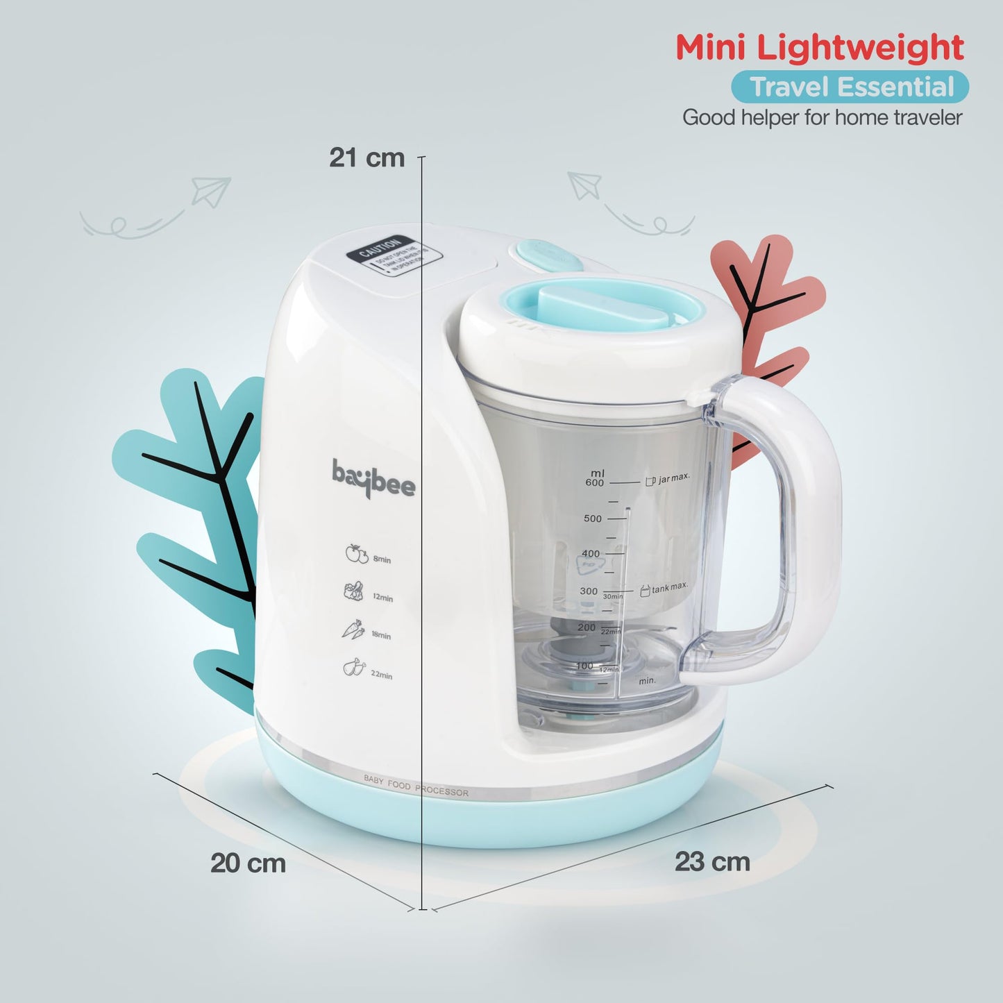 BAYBEE 4-in-1 Multifunctional Electric Baby Food Processor for Baby Food Maker with Steamer, Chopper & Grinder | Portable Baby Food Blender and Steamer | Food Mixer Smart Heat Baby Blender BAYBEE