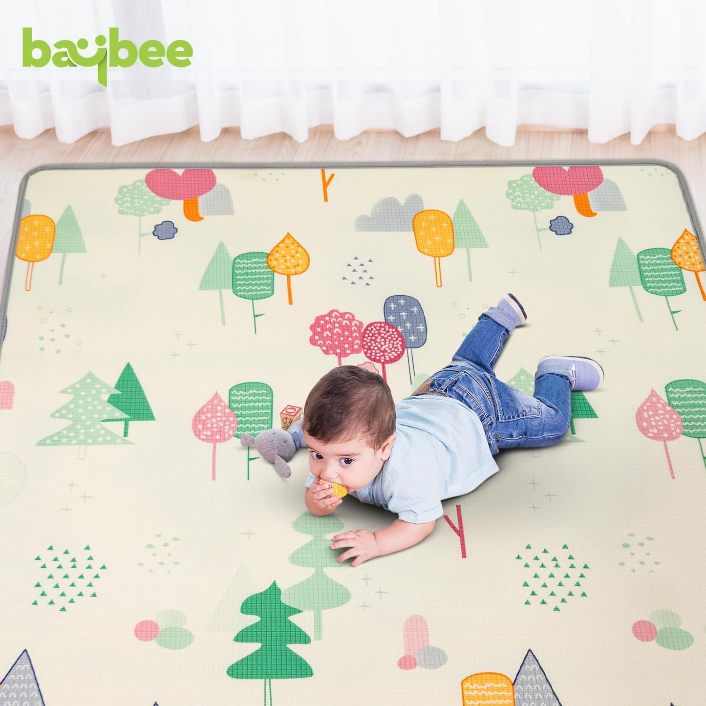 Cartoon Theme Baby Double Sided Play Mat Foldable Crawling Mat Size W-180cm X H-150 cm -  Assorted Themes