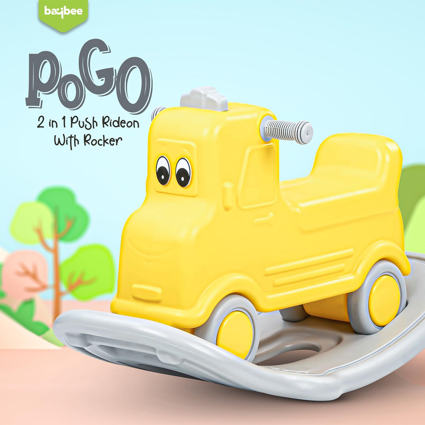 Baybee 2 in 1 Baby Horse Push Ride on Car with Rocker for Kids with Anti slip Handle (Pogo) BAYBEE