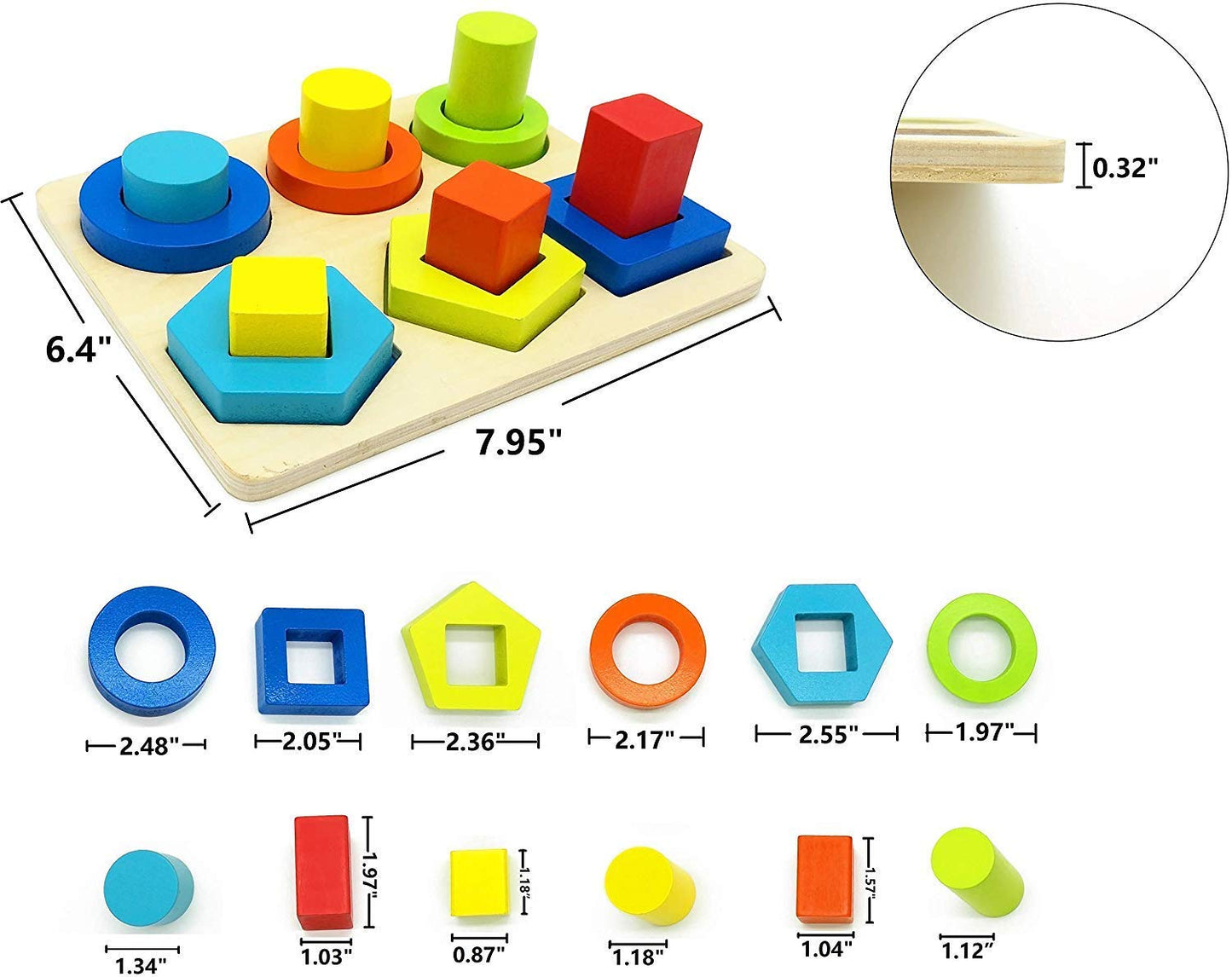 BAYBEE Wooden Shape & Colour Sorter Wooden Toys for Kids Baybee India
