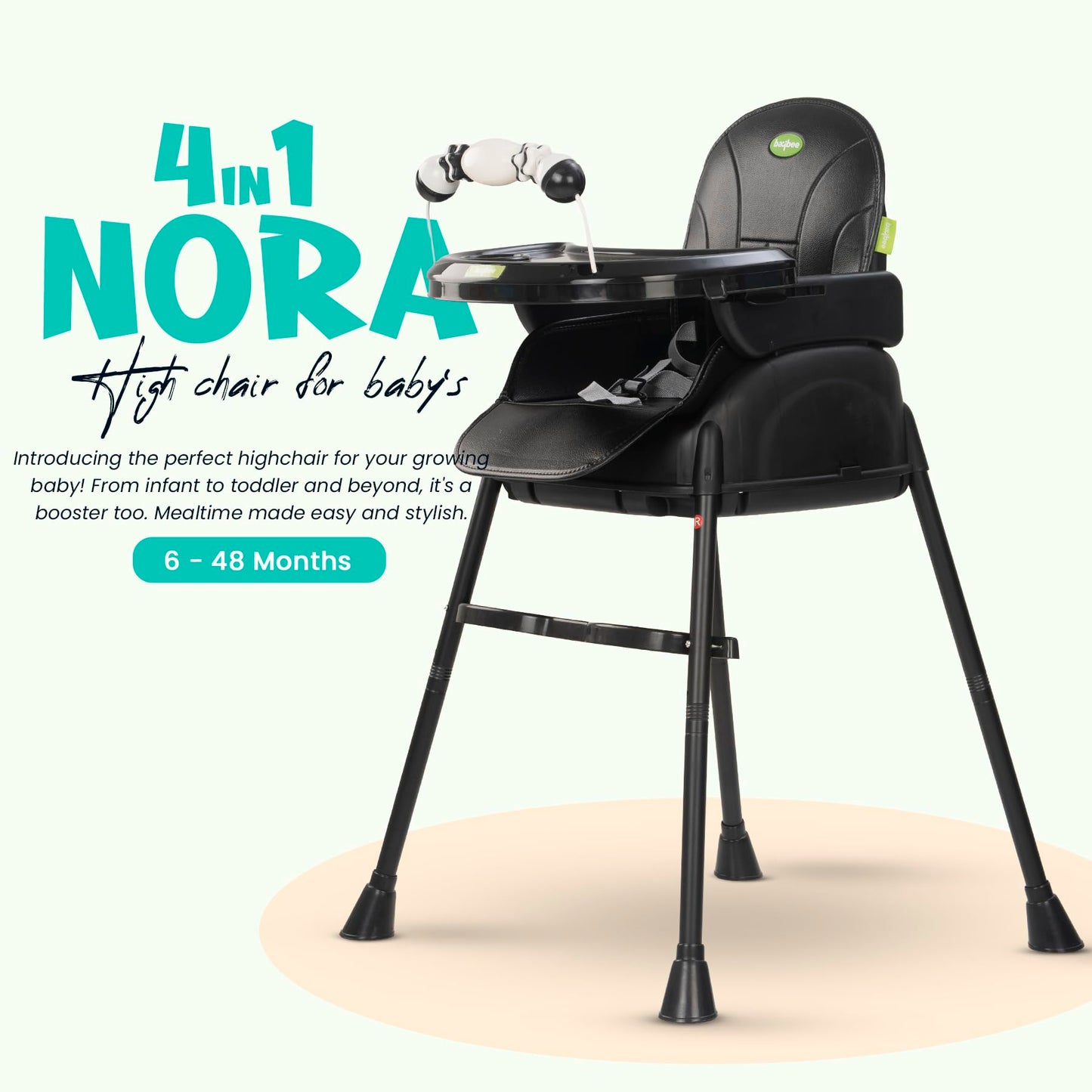 Baybee 4 in 1 Nora Convertible High Chair for kids with Adjustable Height BAYBEE