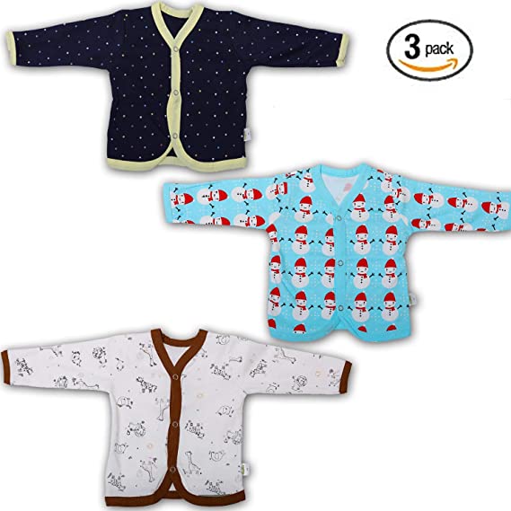 Baybee Pack of 3 Cotton Baby Unisex Regular Fit Clothing Set -Baby Top Jablas 3-6 Months