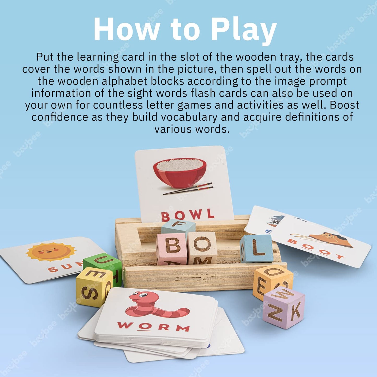 Baybee Alphabet Puzzle for Kids Alphabet Spelling & Reading Words with Flash Cards BAYBE