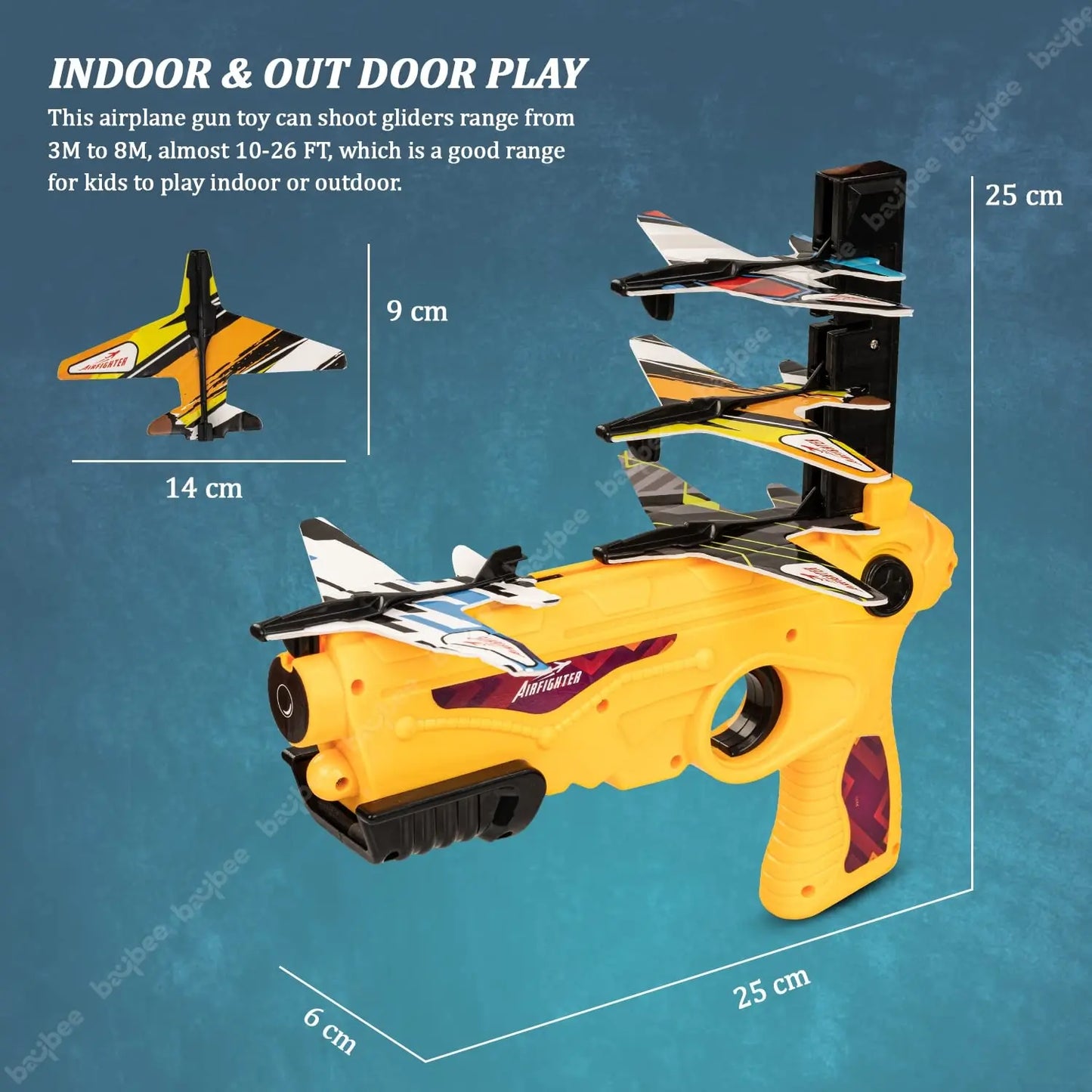 Baybee Airplane Launcher Toy Catapult Plane Gun with Foam Aircrafts Glider for Kids BAYBEE