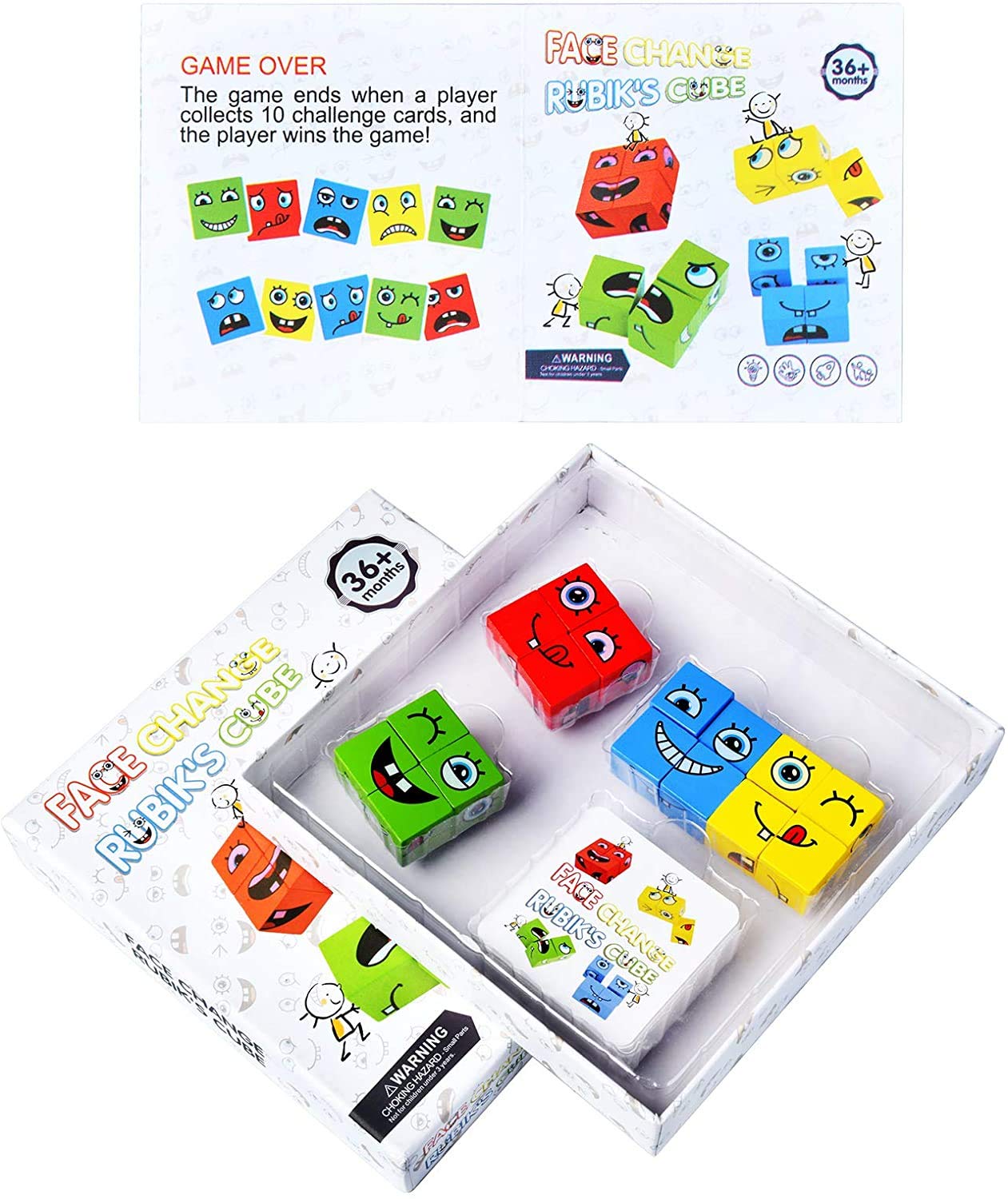 Baybee Wooden 3D Expression Puzzle Building Blocks for Kids BAYBEE