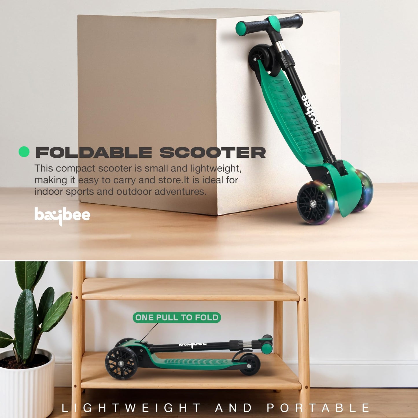 Baybee Zoomie Foldable Kick Scooter for Kids BAYBEE