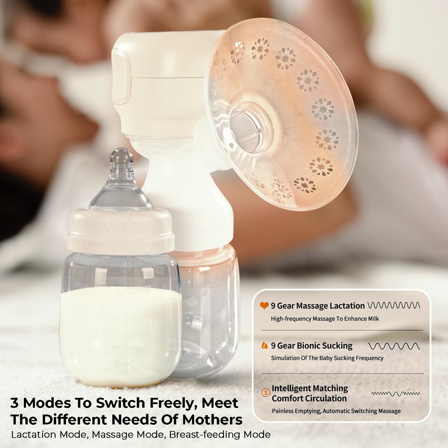Baybee Smart Electric Breast Pump for Feeding Mothers, Breast Feeding Pump Electrical with Led Display BAYBEE