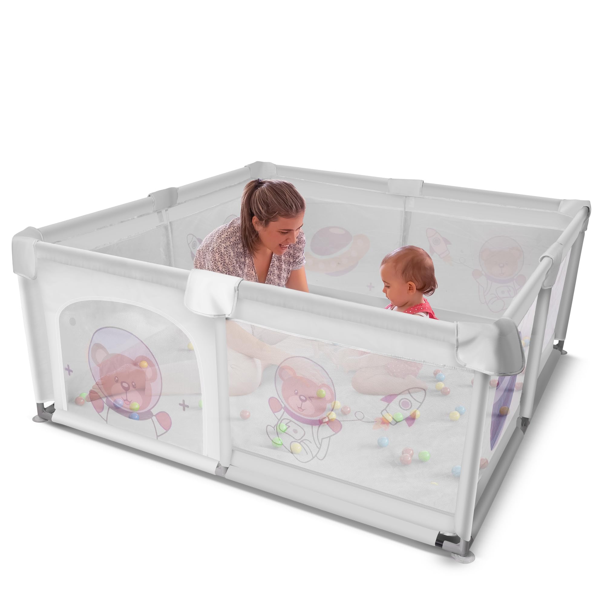 Playard Playpen for Kids, Smart Folding & Portable Baby Activity