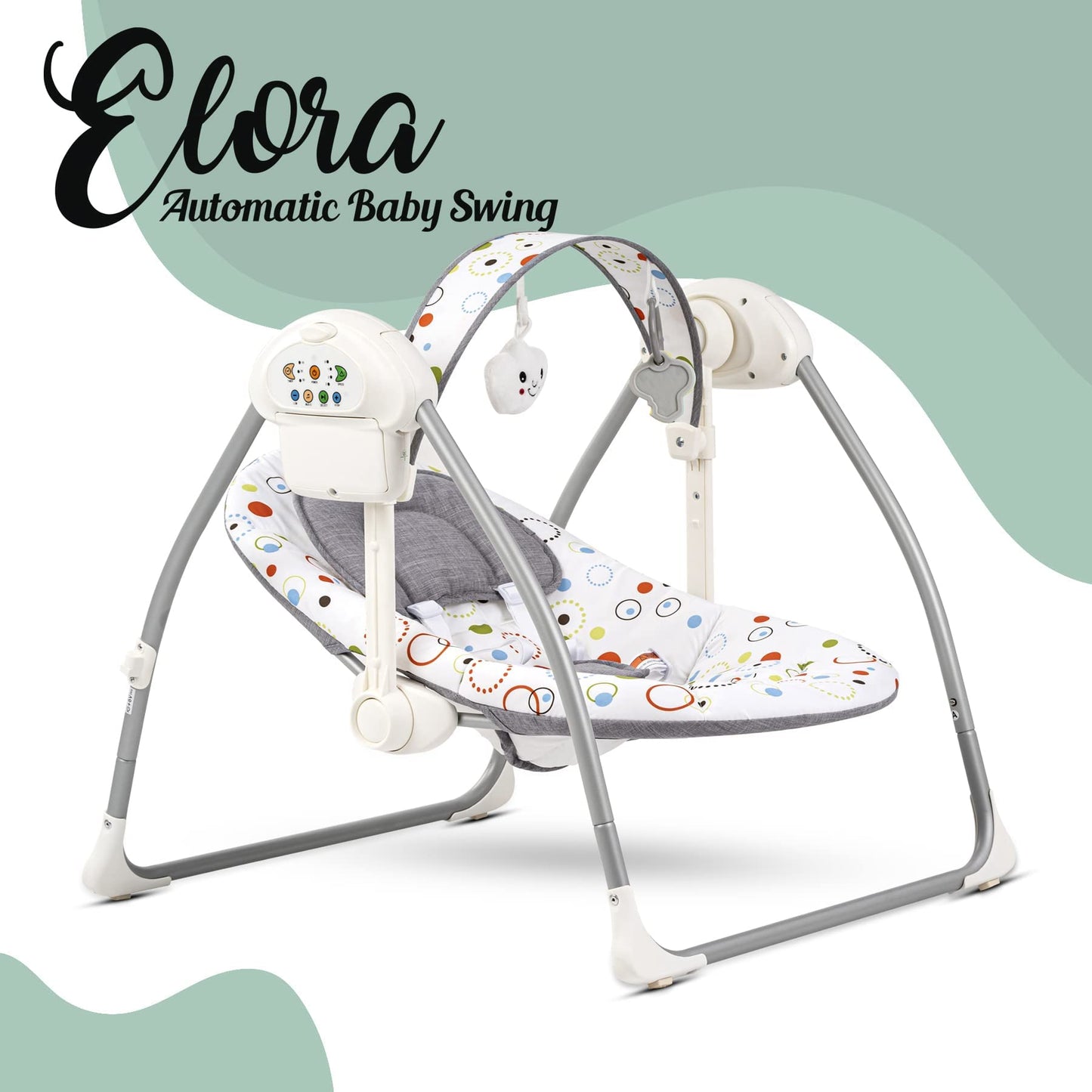 Baybee Elora Automatic Electric Baby Swing Cradle with 3 Point Safety Belt & Removable Baby Toys BAYBEE