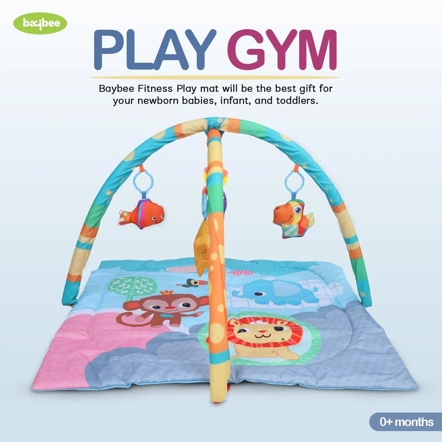 Baby Bloom 2 in 1 Cotton Playgym with Rattle for Babies - Square Shape Baybee India