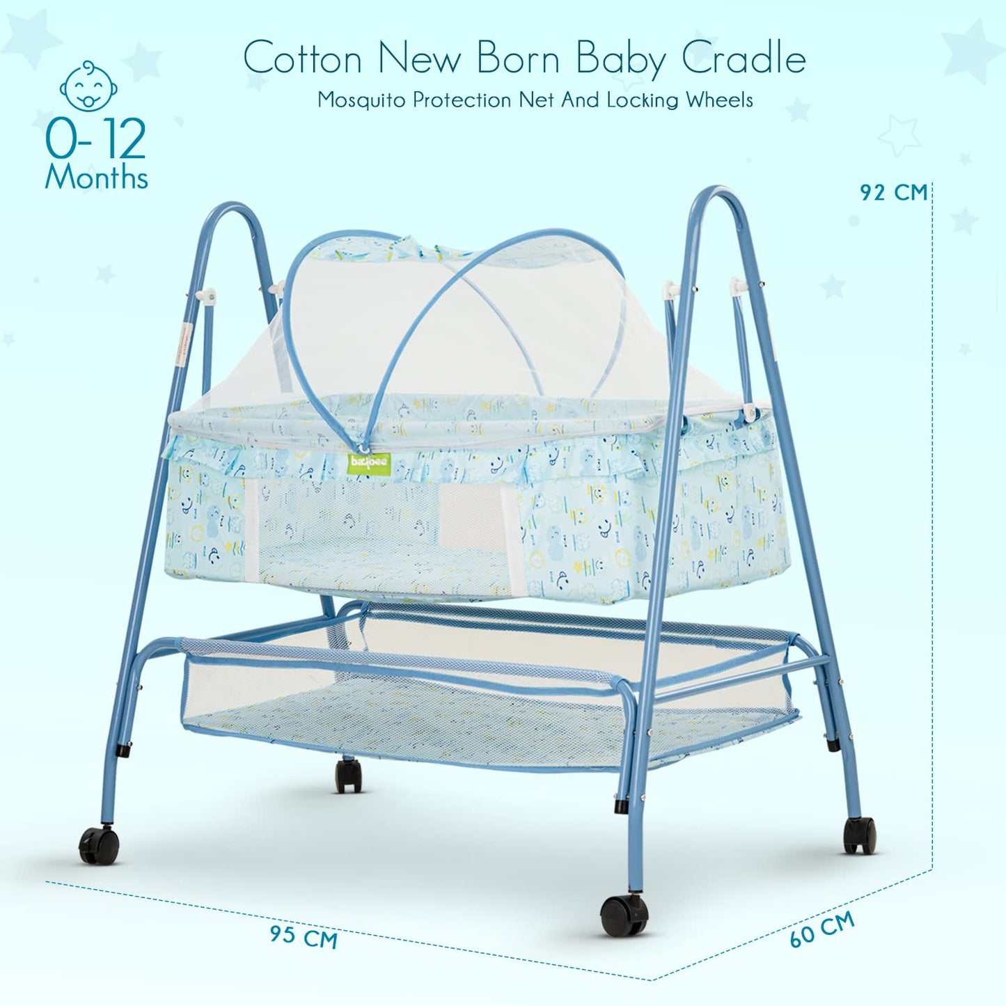 BAYBEE Arise Baby Swing Cradle for Baby with Mosquito Net, Palna Jhula for Baby BAYBEE