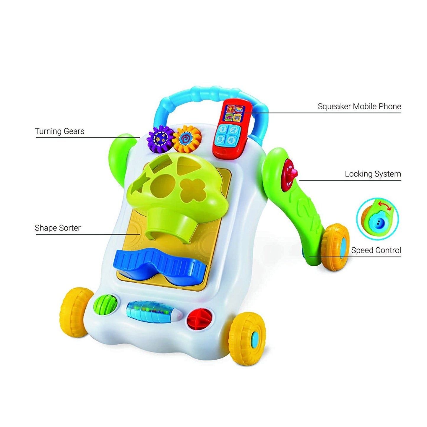 BAYBEE 2 in 1 Sit-to-Stand Learning Push and Pull Activity Walker for Baby, 1 Year BAYBEE