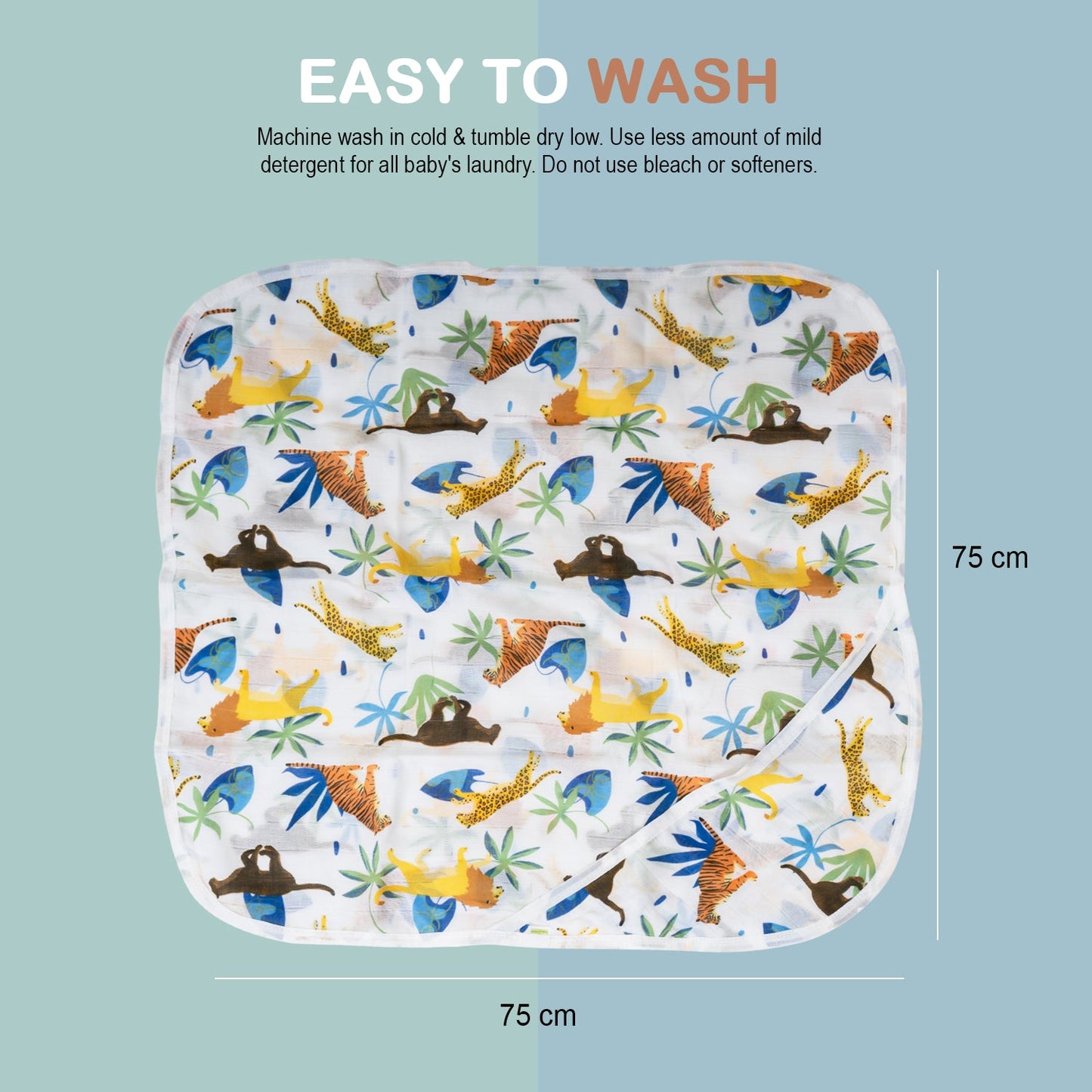 BAYBEE Pure Cotton Baby Swaddle Wrapper for New Born Babies, Washable Absorbent Soft Muslin Cloth & Napkins for Baby (Assorted) BAYBEE