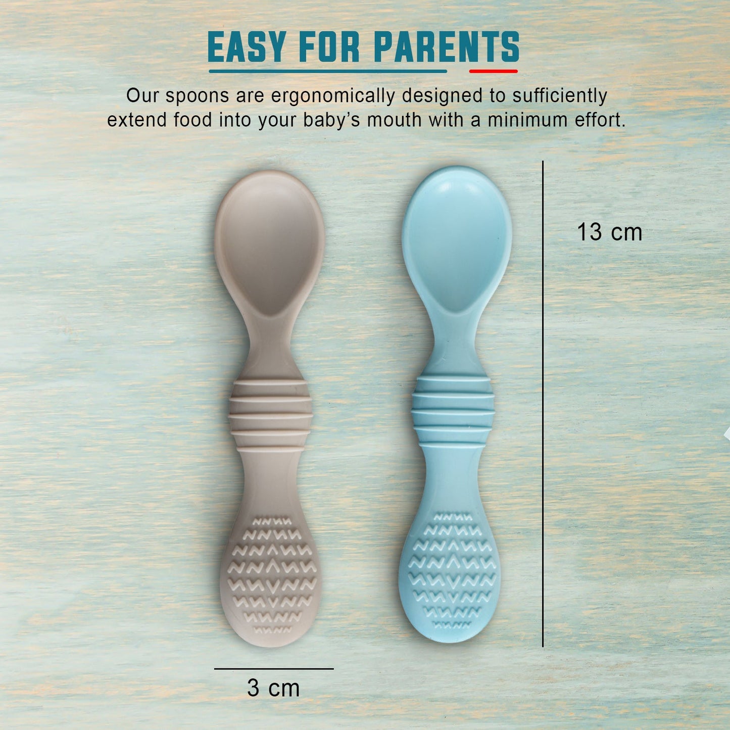 Baybee Silicone Baby Feeding Spoon Set Soft Infant Feeding Spoon- (Pack of 2) BAYBEE