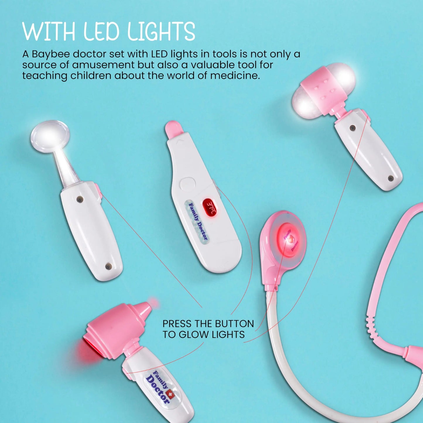 Baybee Doc-in-a-Box 3 in 1 Portable Pretend Play Doctor Set BAYBEE