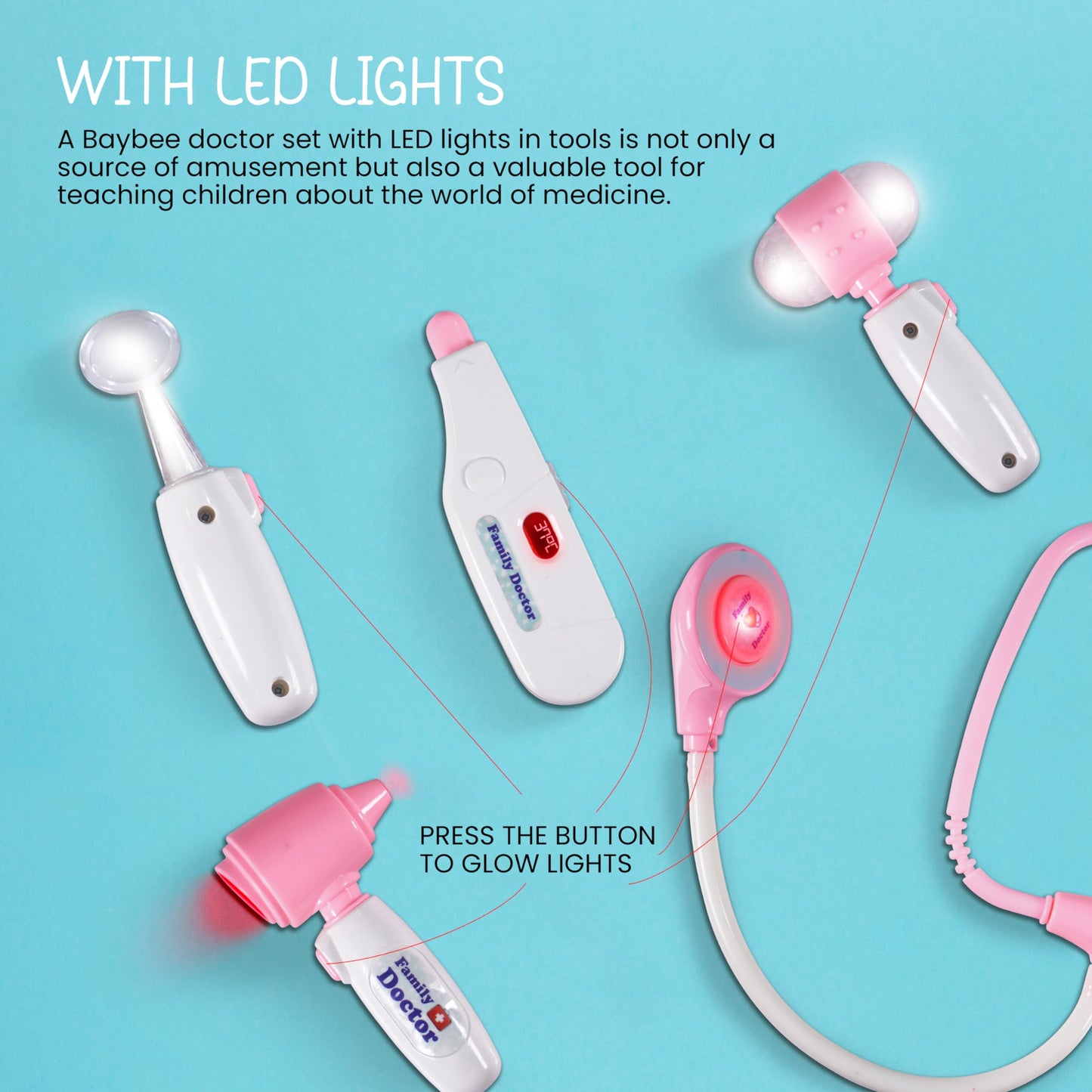 Baybee Doc-in-a-Box 3 in 1 Portable Pretend Play Doctor Set BAYBEE