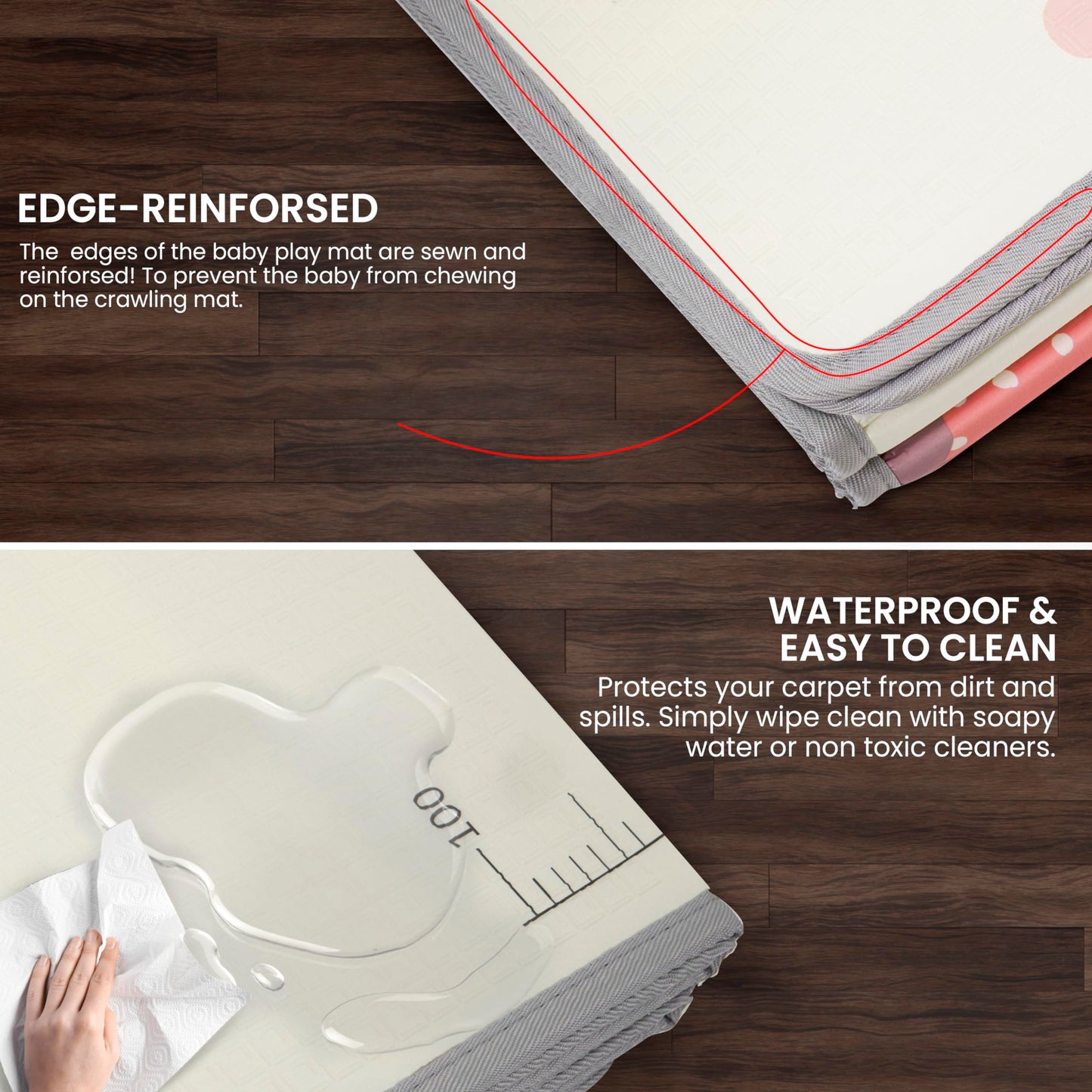 Assorted Themes Baby Double Sided Play Mat Foldable Crawling Mat Size W-180cm X H-120 cm BAYBEE