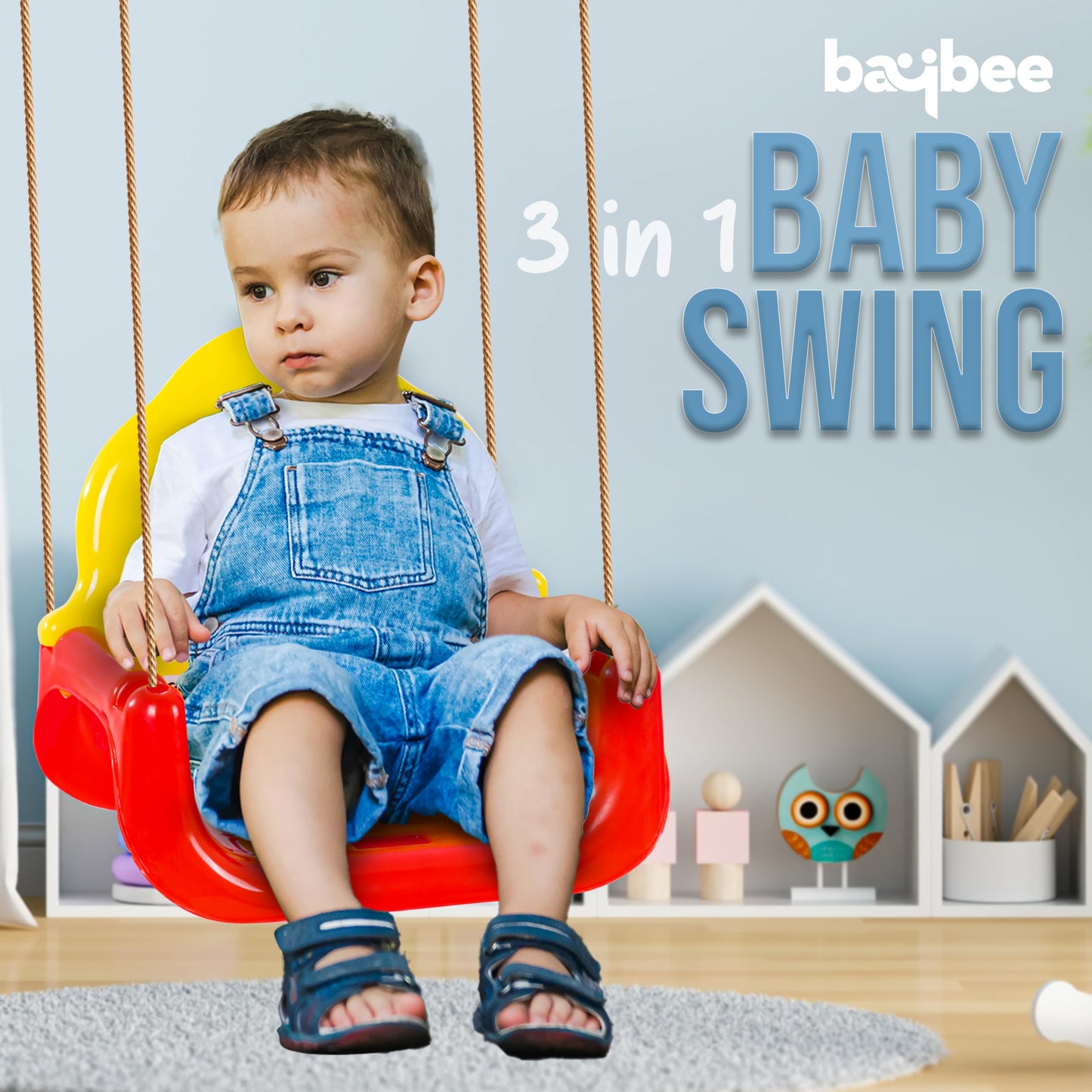 Baybee Juliet 3 in 1 Baby Swing Chair for Kids, Adjustable Baby Swing Toy with Backrest & Rope | Jhula for Kids BAYBEE