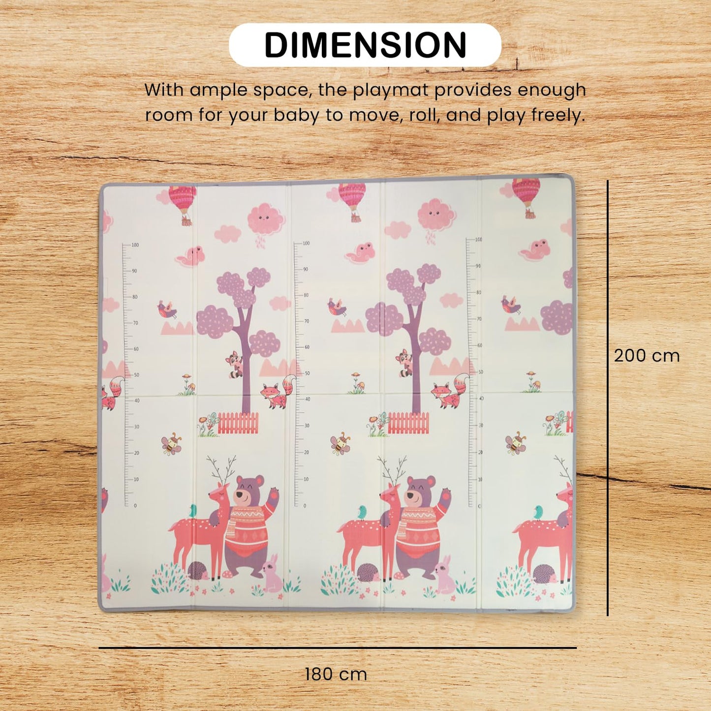 Sea Theme Baby Double Sided Play Mat Foldable Crawling Mat Size W-180cm X H-200 cm - Assorted Themes BAYBEE