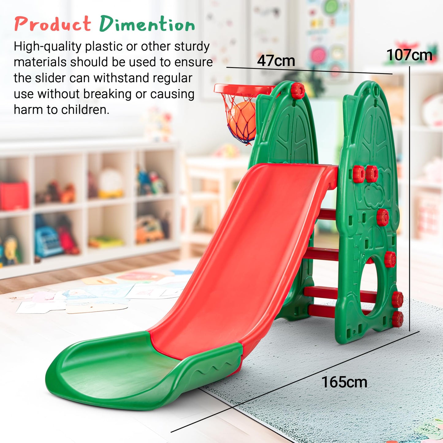 Baybee Garden Swing & Slider for Kids Plastic Baby Slide Cum Swing Combo with Baby Basket Ball Toy for Home/Indoor/Outdoor Play Toys BAYBEE