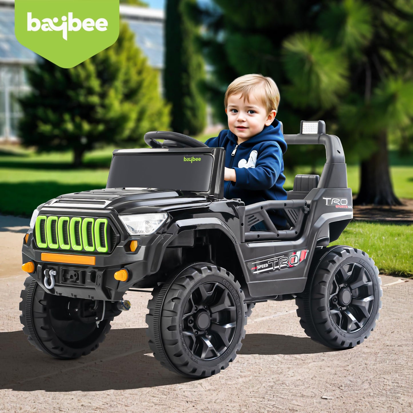 Baybee Blitzer 4×4 Battery Operated Jeep for Kids, Ride on Toy Car with RGB Windshield Light Baybee India