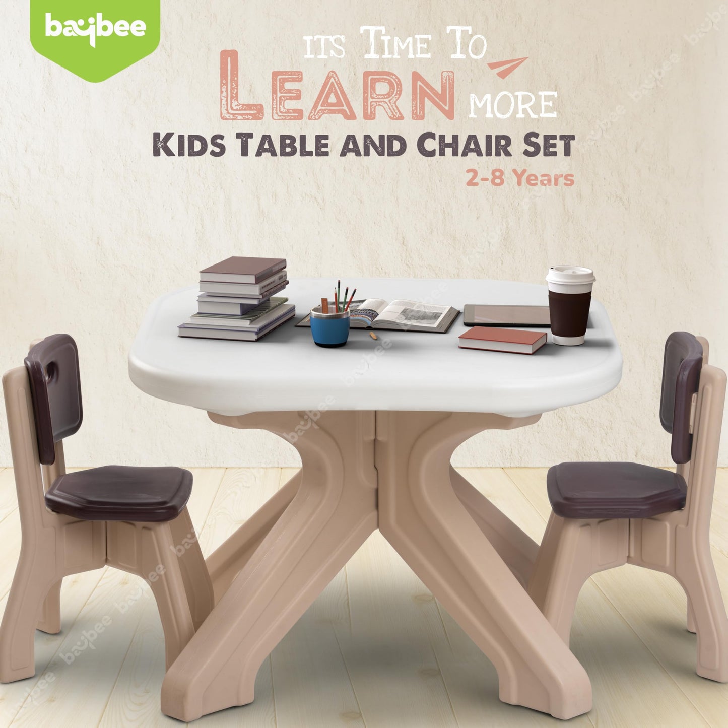 BAYBEE Deskzy Kids Study Table for Students with 2 Chair Set, Foldable Desk & Chair Set for Kids BAYBEE