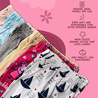 BAYBEE Pack of 6 Cotton Baby Pajamas Leggings Pant with Booties 0-6 Month BAYBEE