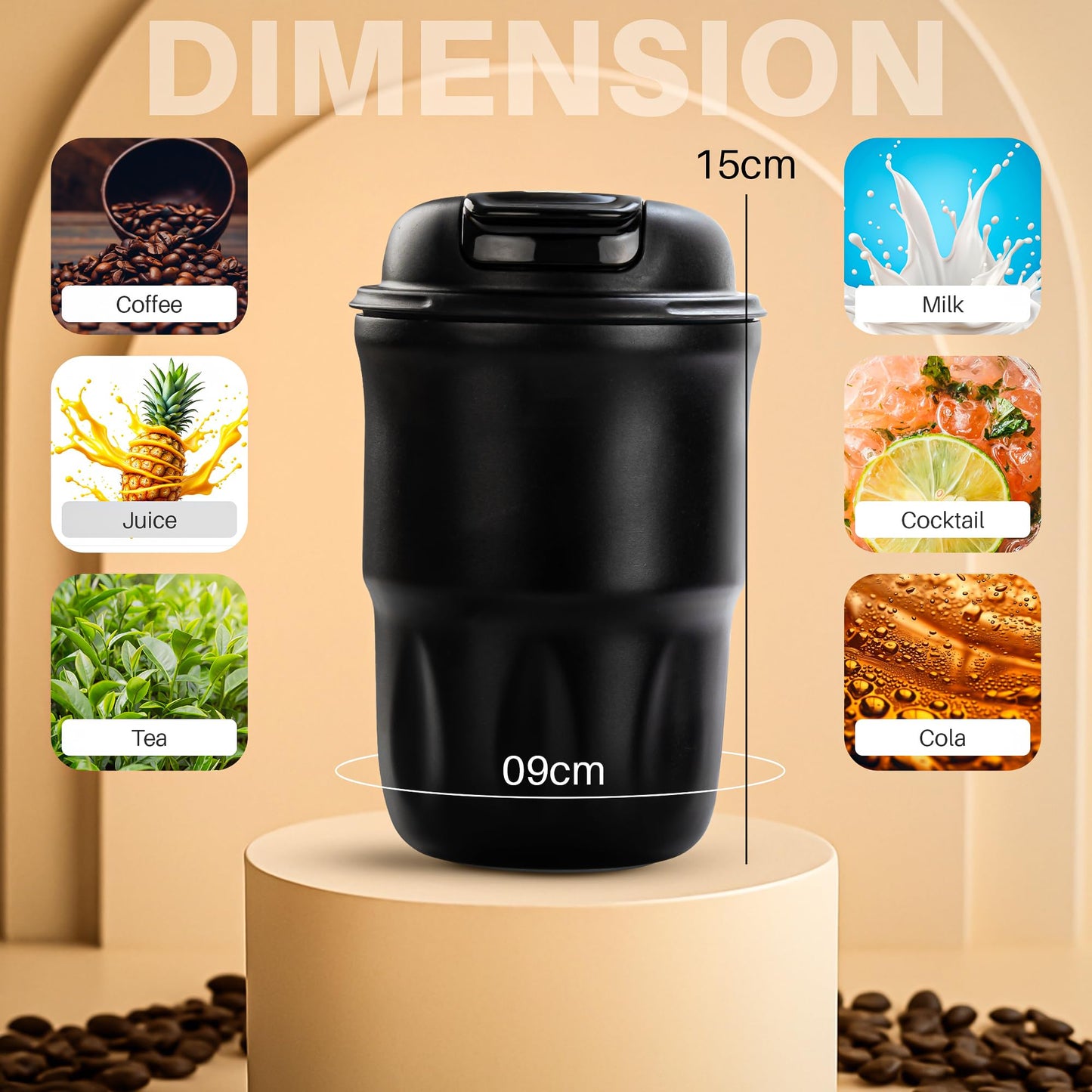 Baybee Sippy Cup with Lid for Kids Insulated Coffee Mug (420ml) BAYBEE