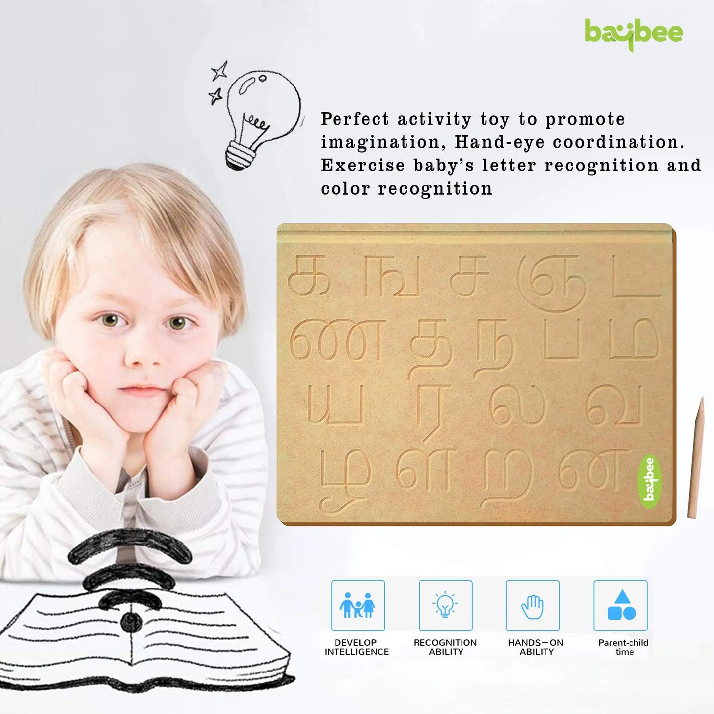 Baybee Wooden Tamil Consonants Learning Educational Board for Kids BAYBEE