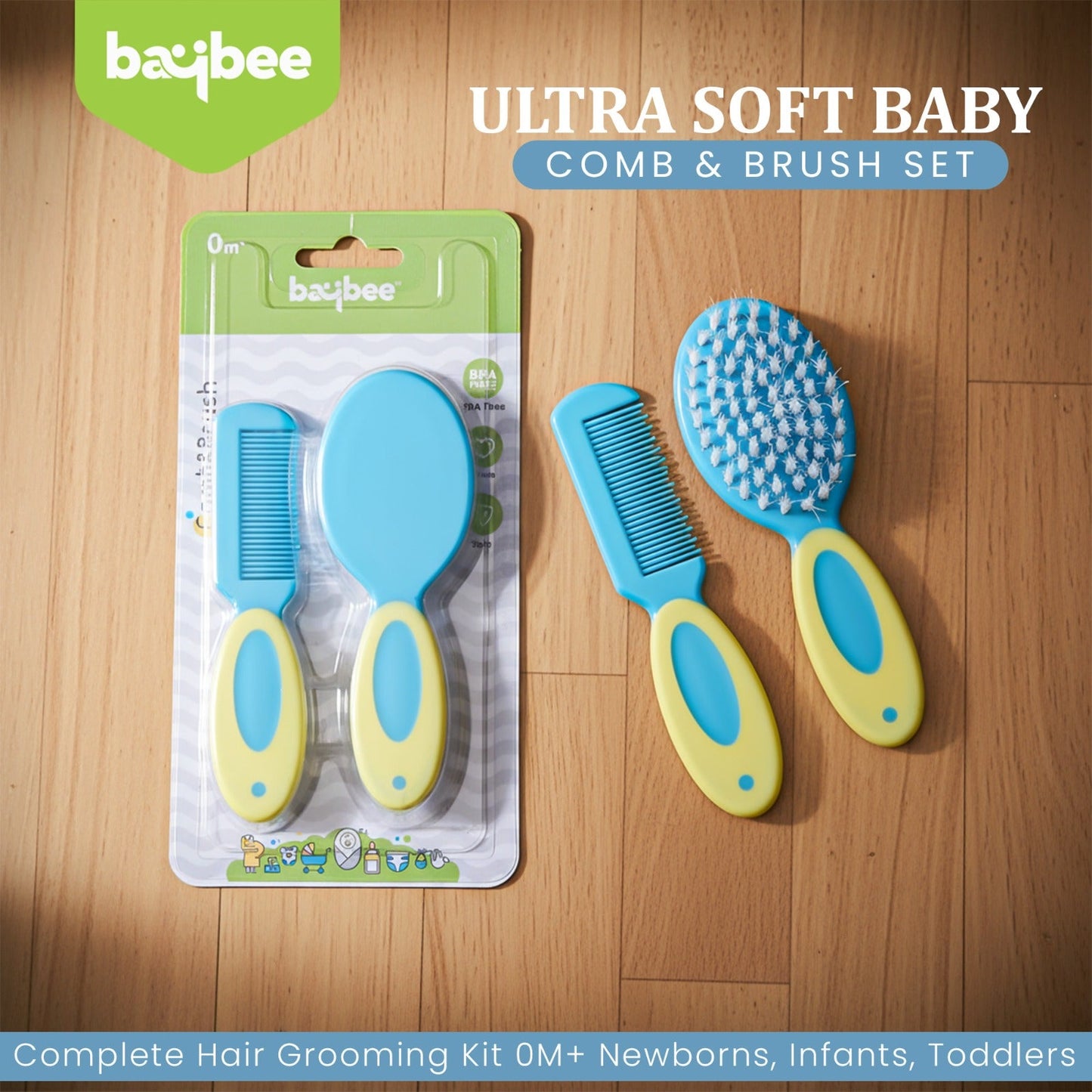 Baybee Comb and Brush Set Baby Care Set for Newborns Assorted Colours BAYBEE