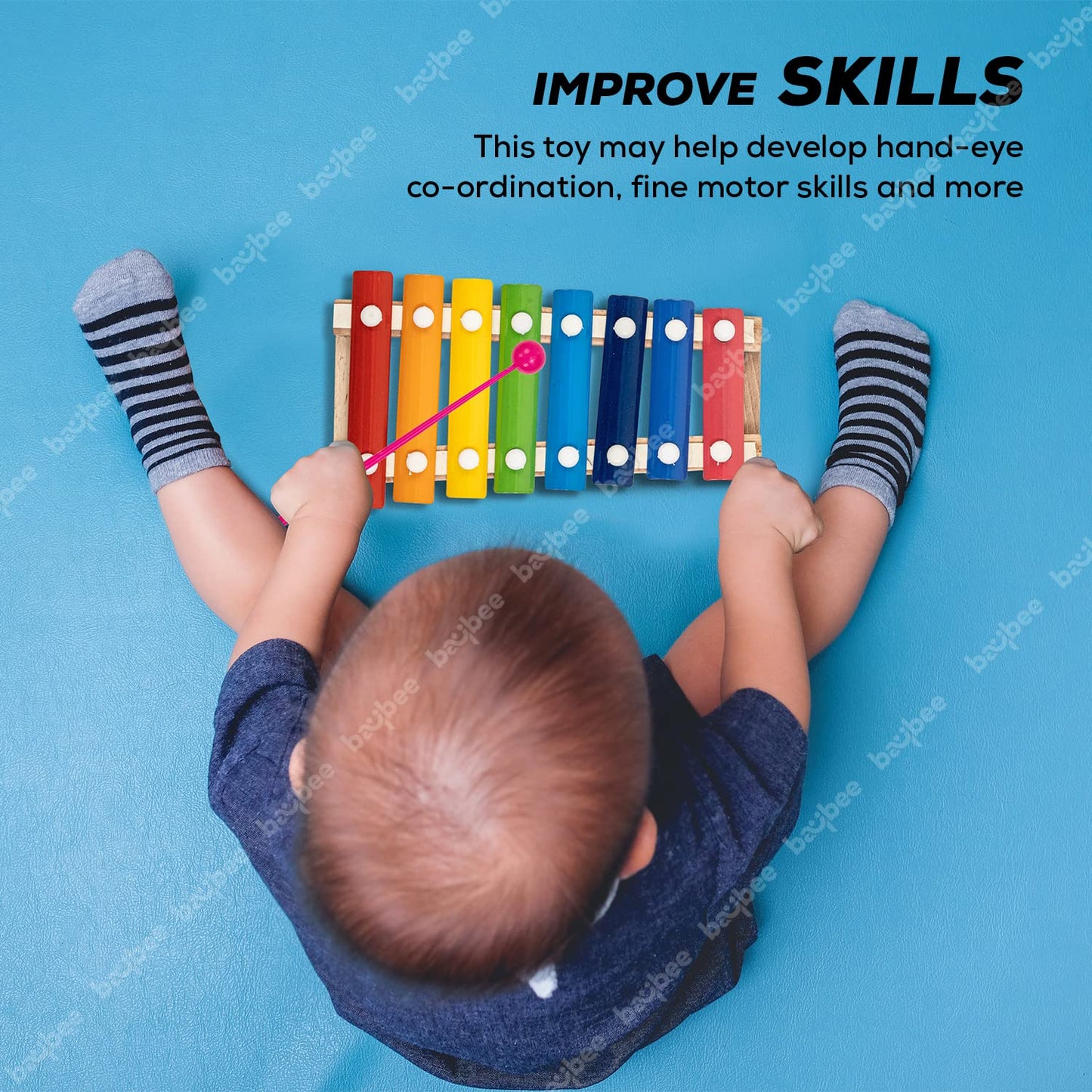 Baybee Wooden Xylophone Musical Toys for Kids with 8 Knots