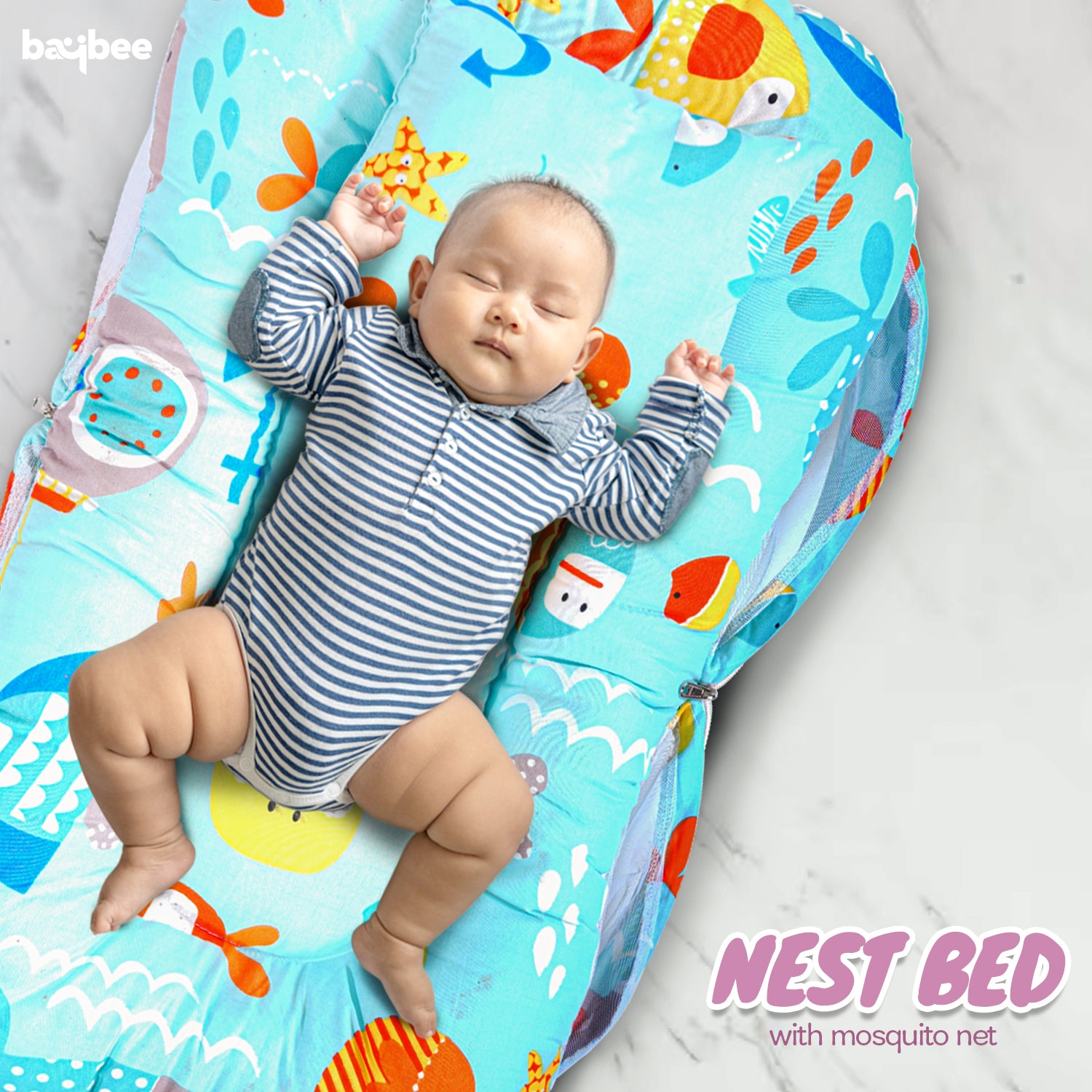 Baby nest with mosquito net on sale